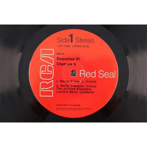 Berio, Walter Trampler, Sequenza VI/Chemins II/Chemins III 1970 LP Vinyl Record - Picture 3 of 10